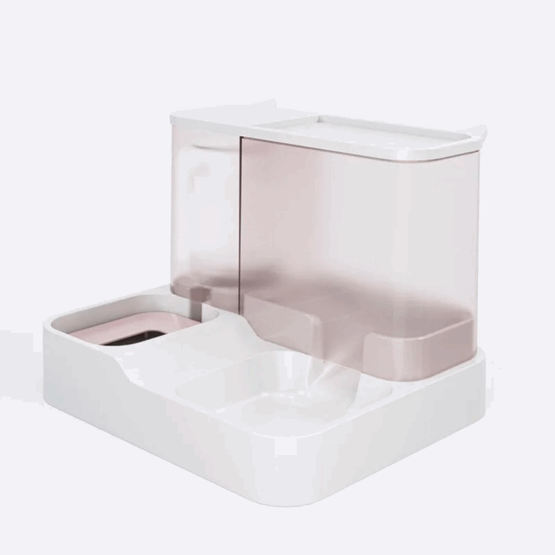Distributeur automatique avec gamelle d'eau et de croquettes - universmiaou