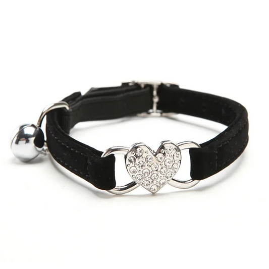 Collier de chat à breloque en forme de cœur et cloche - universmiaou