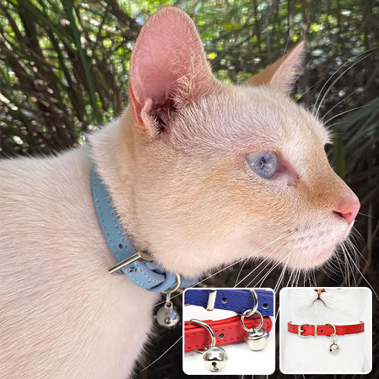 Collier de chat avec cloche japonais en cuir - universmiaou