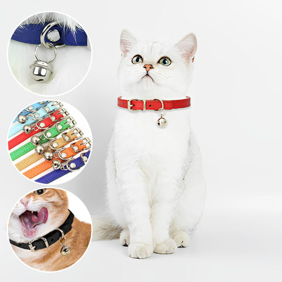 Collier de chat avec cloche japonais en cuir - universmiaou