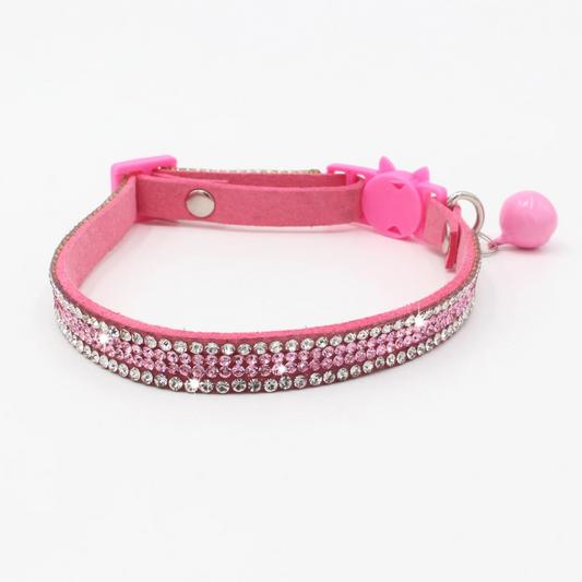 Collier réglable avec strass étincelants de petite taille - universmiaou