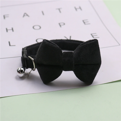 Collier velours en nœud pour chat - universmiaou