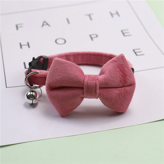 Collier velours en nœud pour chat - universmiaou