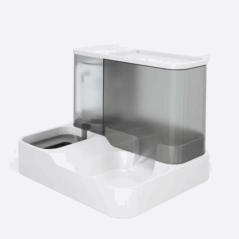 Distributeur automatique avec gamelle d'eau et de croquettes - universmiaou