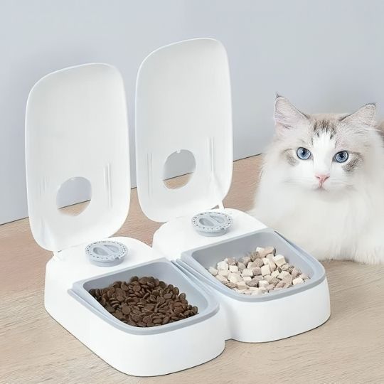Distributeur automatique de croquettes pour chats avec minuterie - universmiaou