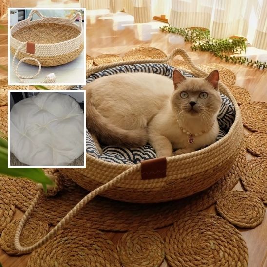 panier osier pour chat - universmiaou
