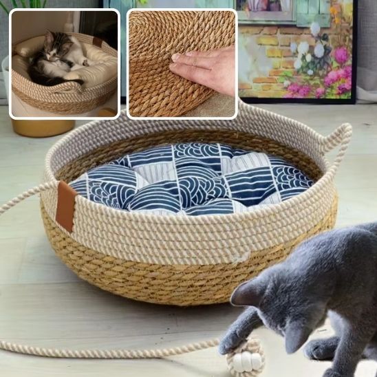 panier osier pour chat - universmiaou