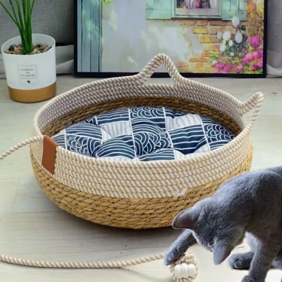 panier osier pour chat - universmiaou